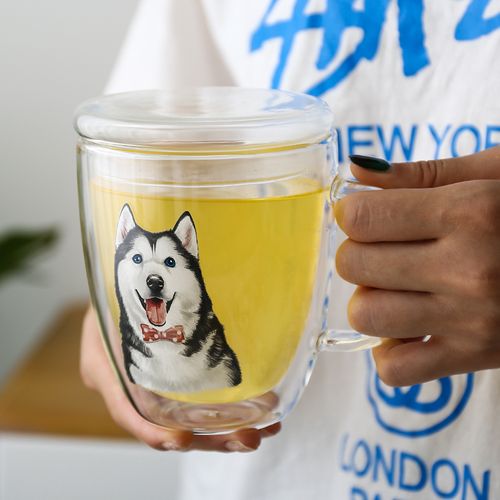 哈士奇咖啡杯家用电器,哈士奇宠物咖啡